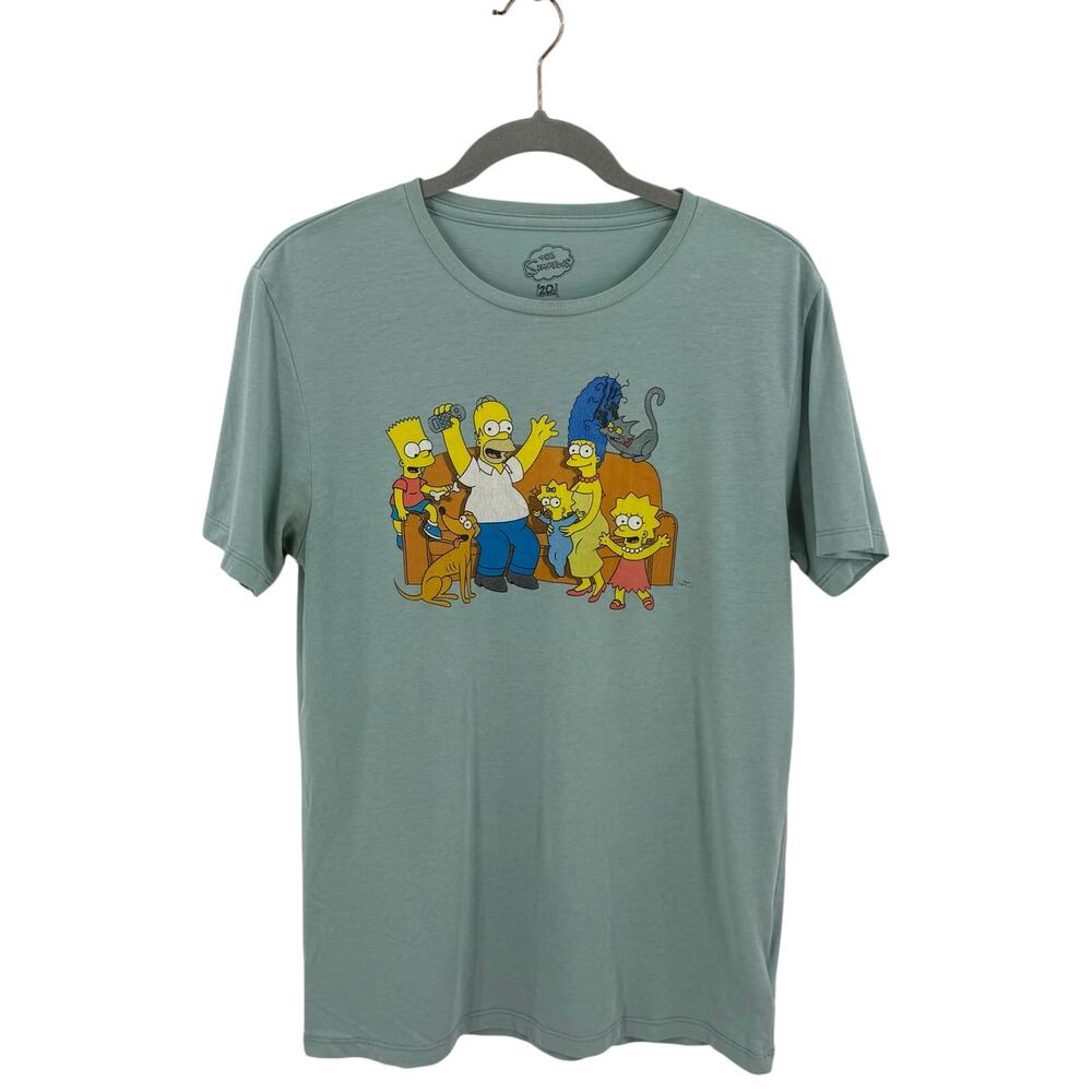 The Simpsons Mens T Shirt Size Medium Mint Green Graphic Short Sleeve Tee